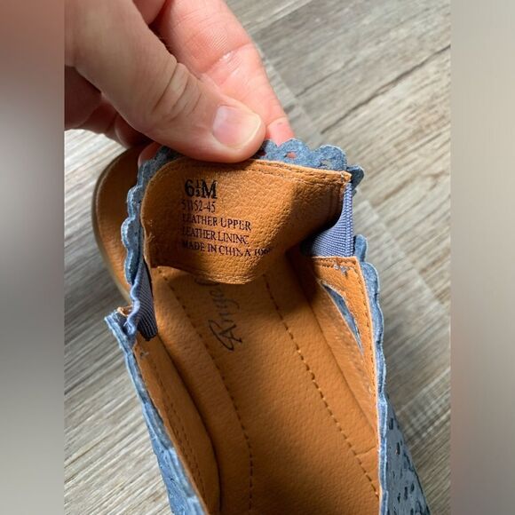 VTG Beacon Euro Flex Huaraches Sandals Leather Blue Mary Jane Size 6 6.5 - Picture 16 of 16